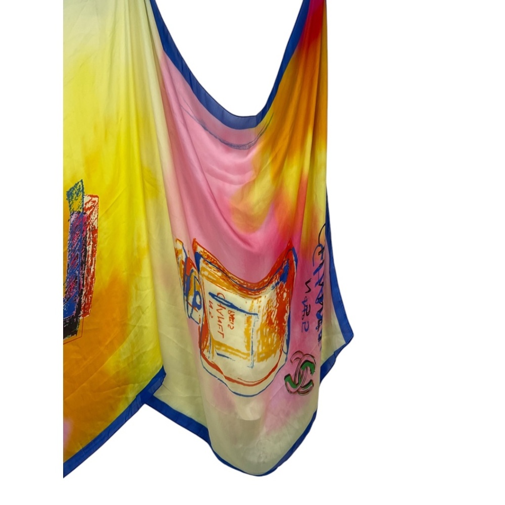 CHANEL Multicolor No.5 Perfume Bottle Silk Scarf - Picture 6 of 15